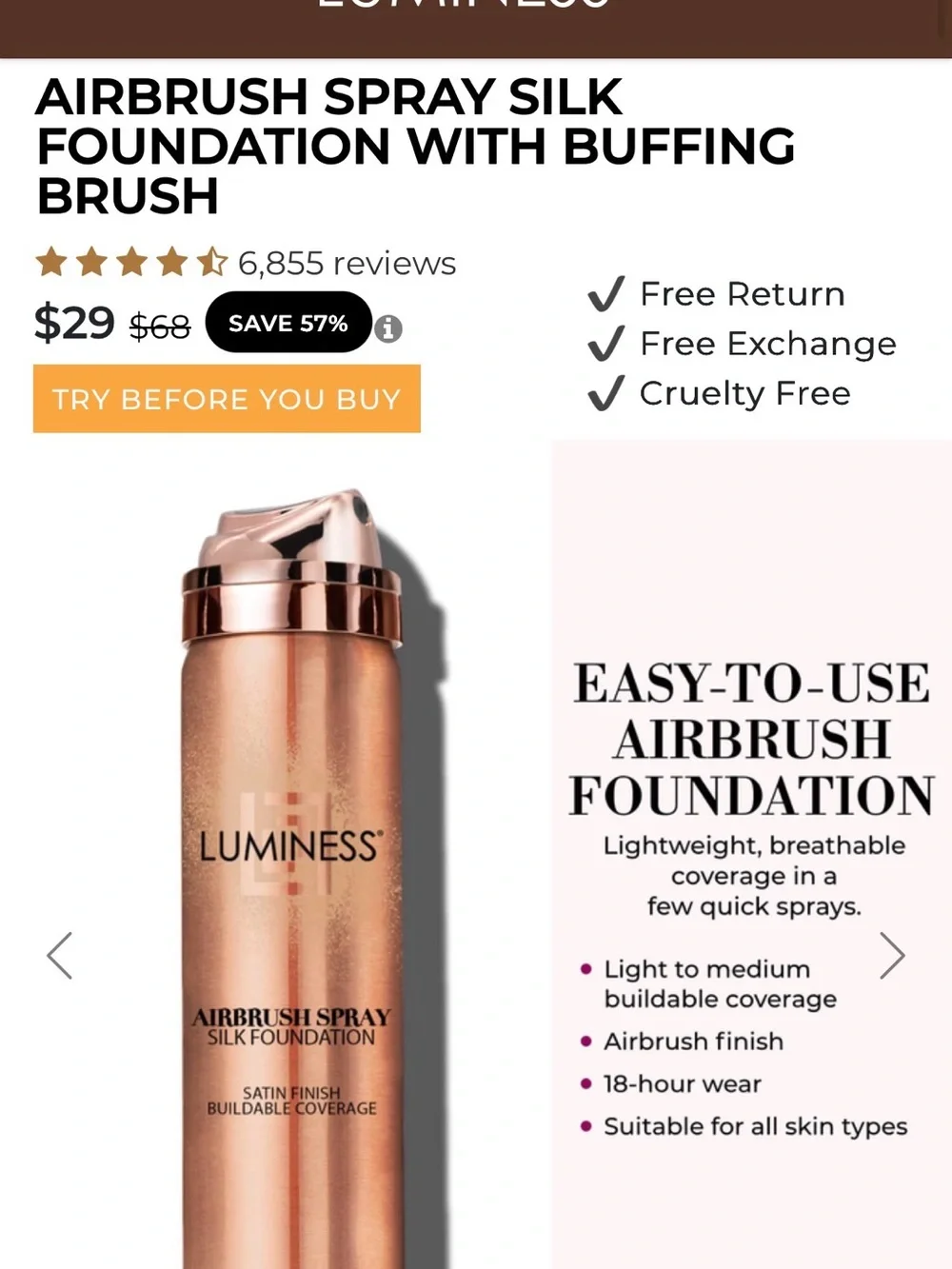 Luminess Black & Gold Refillable Beauty Pouch